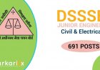 DSSSB Junior Engineer JE Civil & Electrical Recruitment 2022